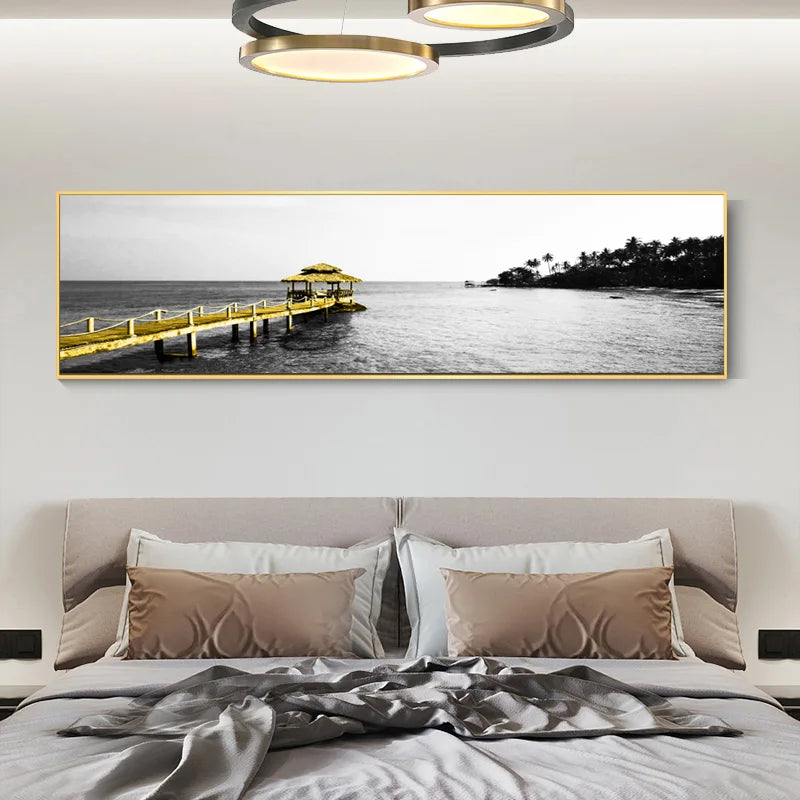 Calm Lake Landscape,Golden Tower Posters,Wall Art Pictures,For Modern Living Room,Canvas Painting,Home Decor,Bedroom,Large Size