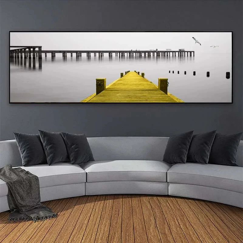 Calm Lake Landscape,Golden Tower Posters,Wall Art Pictures,For Modern Living Room,Canvas Painting,Home Decor,Bedroom,Large Size